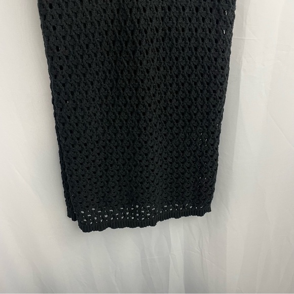 Toccin Kayla Crochet Midi Dress Black Knitted 100% Cotton Lining: Cotton/Spandex - Picture 12 of 17